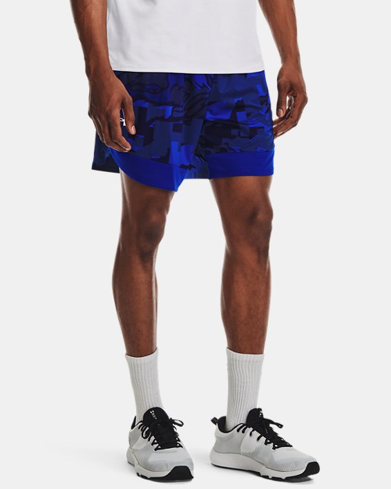Men's UA Stretch Train 7" Camo Shorts, Blue, pdpMainDesktop image number 0